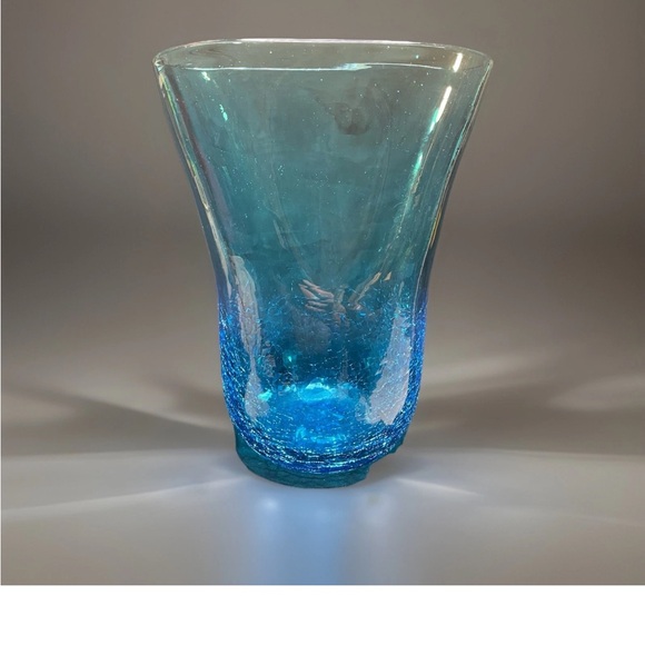 The Unbranded Brand Other - 🔥 Vintage Crackle Glass Vase Handblown Art Glass